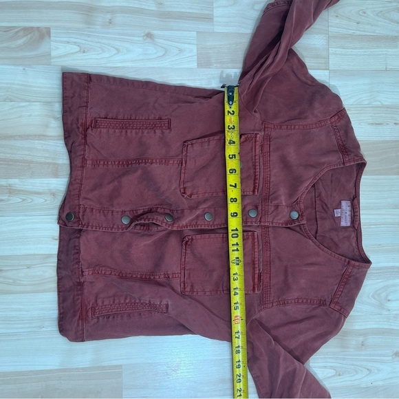 Lucky Brand Rust Red Lightweight Snap Button Jacket 100% Lyocell Size Medium - Picture 4 of 6